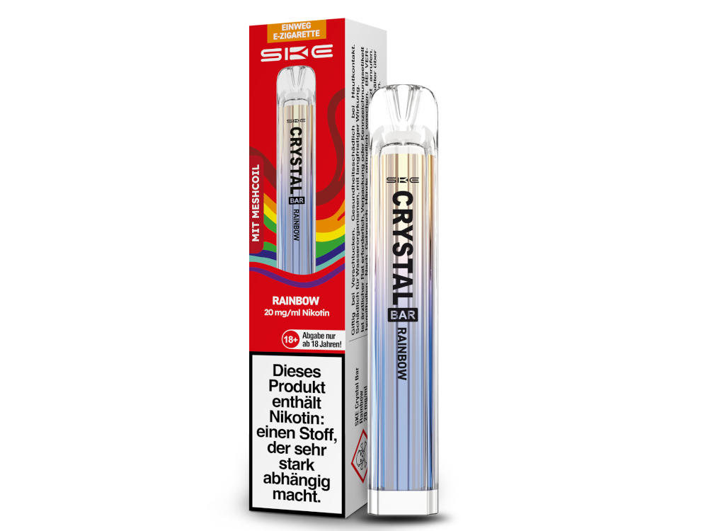 SKE Crystal Bar 600 | E-Zigarette 2% Nikotin | Rainbow